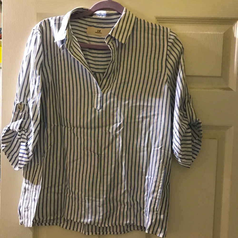 Blue striped top